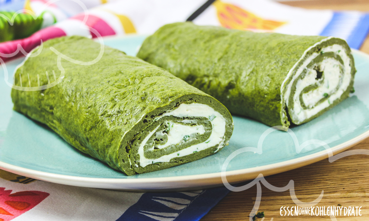 Low Carb Spinat-Feta-Rolle mit Frischkäse