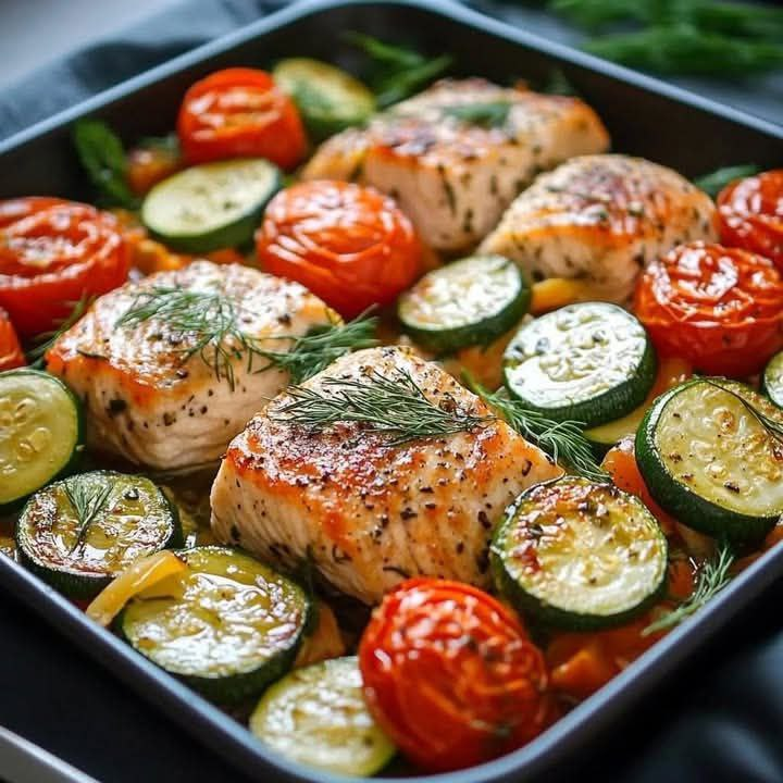 Ofenlachs mit Tomaten
