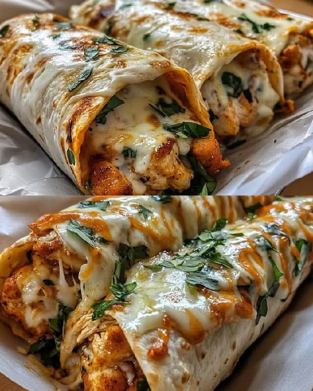 Käse-Knoblauch-Hähnchen-Wraps