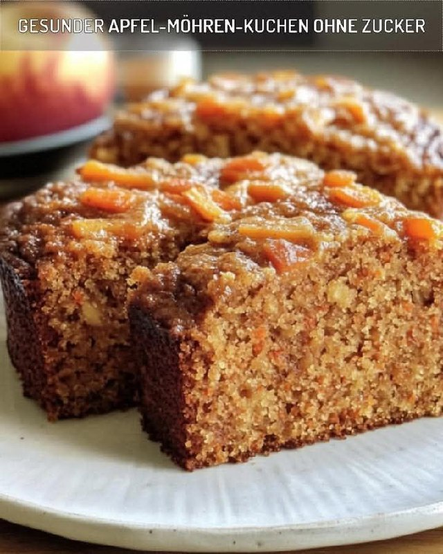 Gesunder Apfel-Möhren-Kuchen ohne Zucker