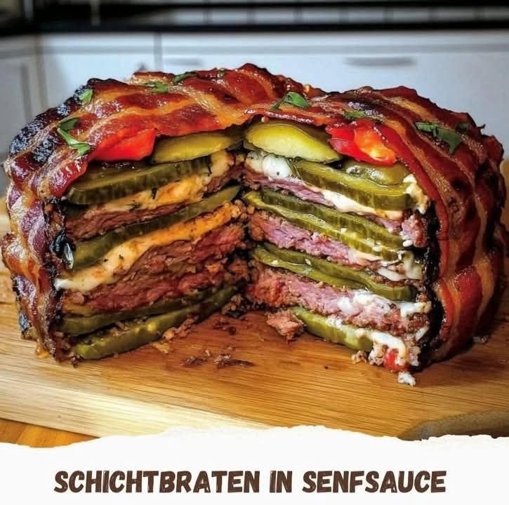 Schichtbraten in Senfsauce