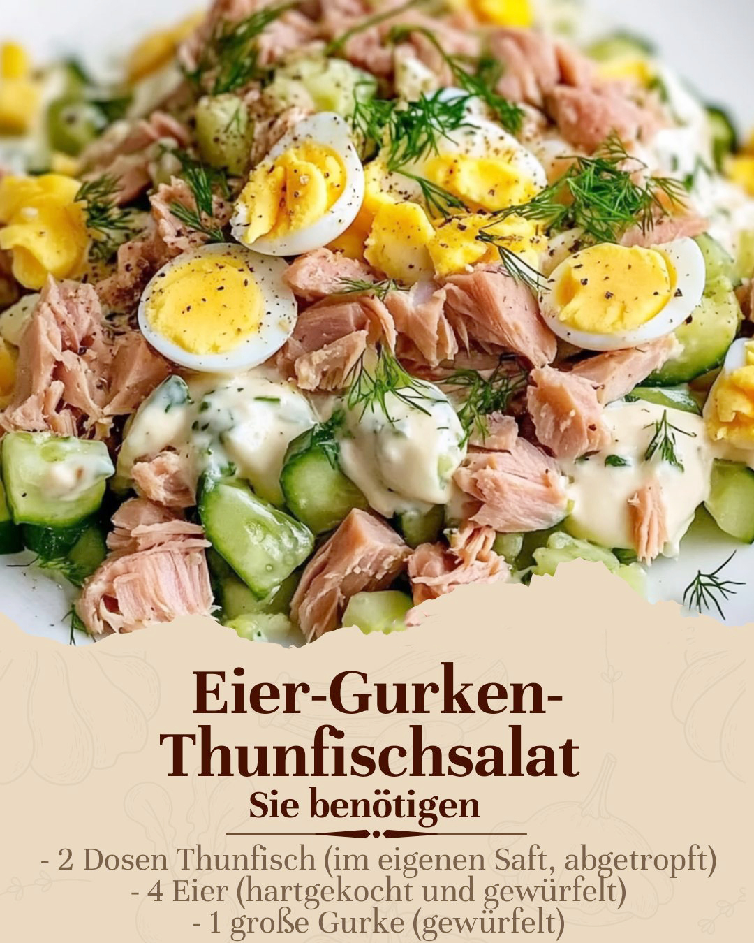 Eier-Gurken-Thunfischsalat