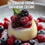 Bayerische Creme, ein klassisches deutsches Dessert, serviert in einer eleganten Schale