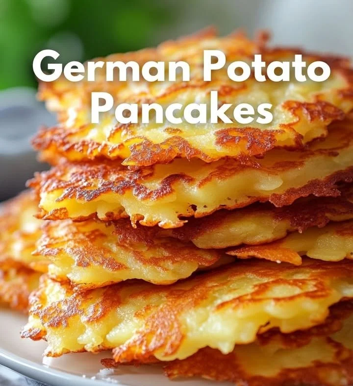 Knusprige Deutsche Kartoffelpuffer auf einem Teller serviert