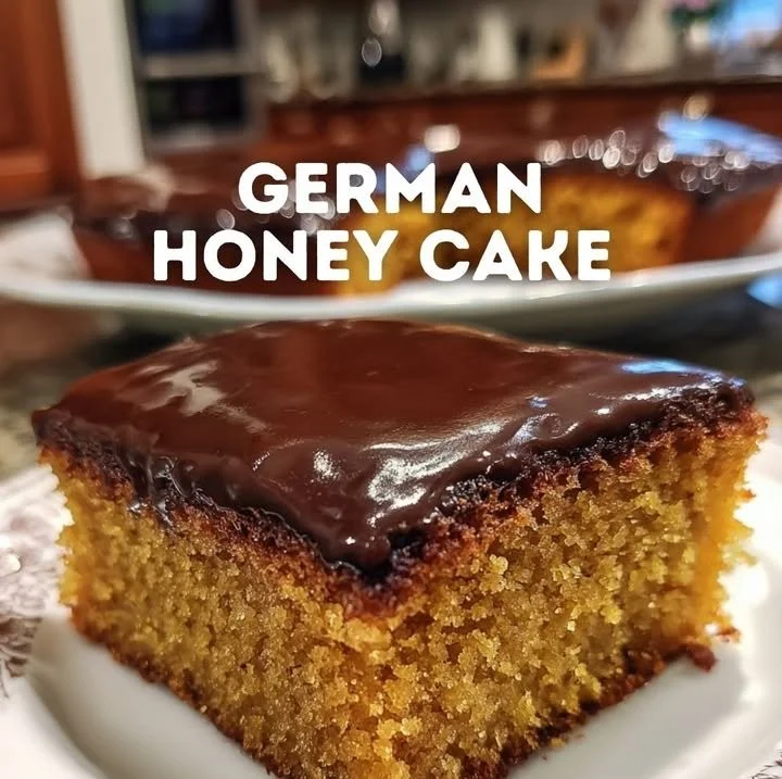 Süßer deutscher Honigkuchen mit Gewürzen und Honig, perfekt für die Kaffeetafel.