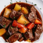 Deutscher Tafelspitz zubereitet mit Gemüse und Gewürzen