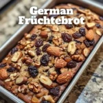 Köstliches deutsches Früchtebrot mit frischen Früchten und Nüssen