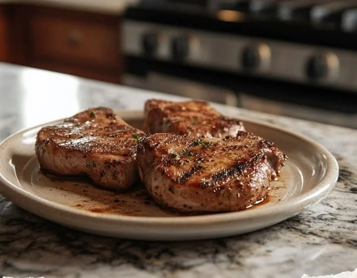 Kasseler Räucherschinkensteaks auf dem Grill zubereitet