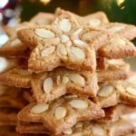 Leckere Mandelspekulatius, traditionelle Weihnachtsplätzchen mit Mandeln und Gewürzen.