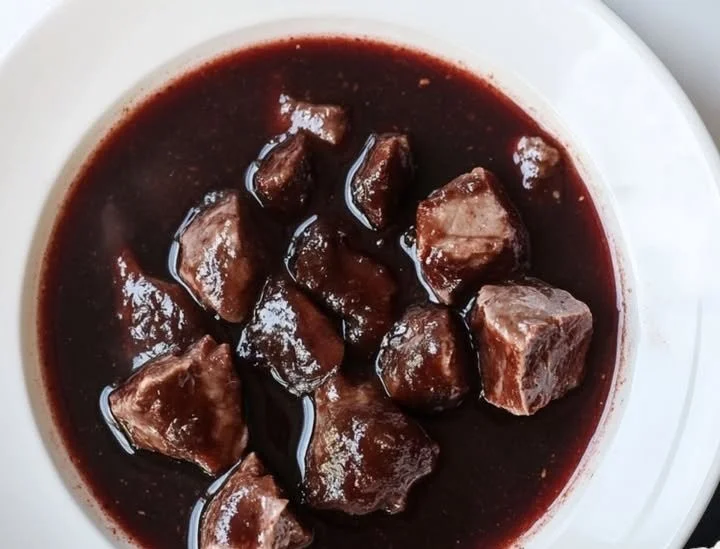 Schwarzsauer, ein traditionelles deutsches Gericht aus Blut- und Innereien.
