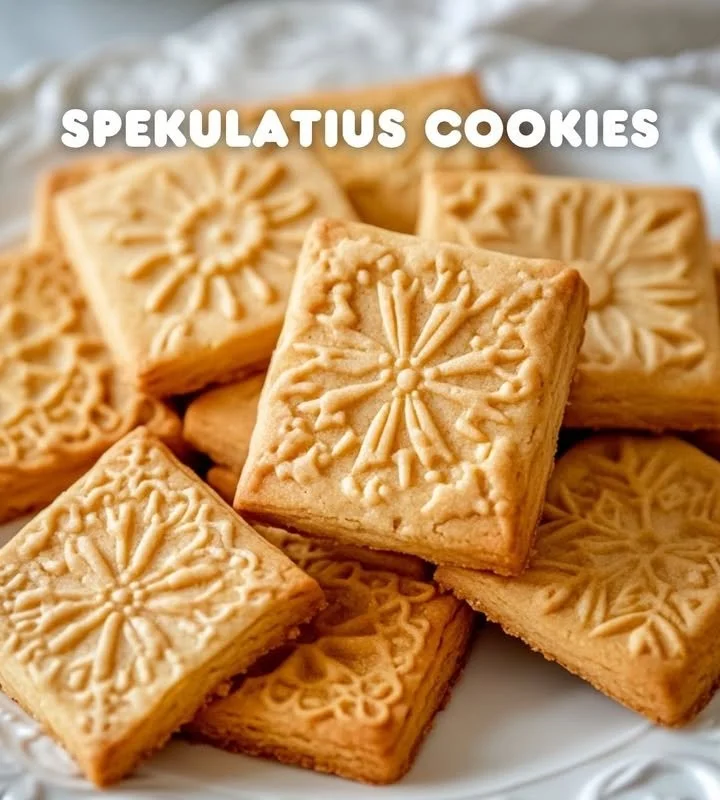 Hausgemachte Spekulatius-Kekse auf einem festlich gedeckten Tisch.