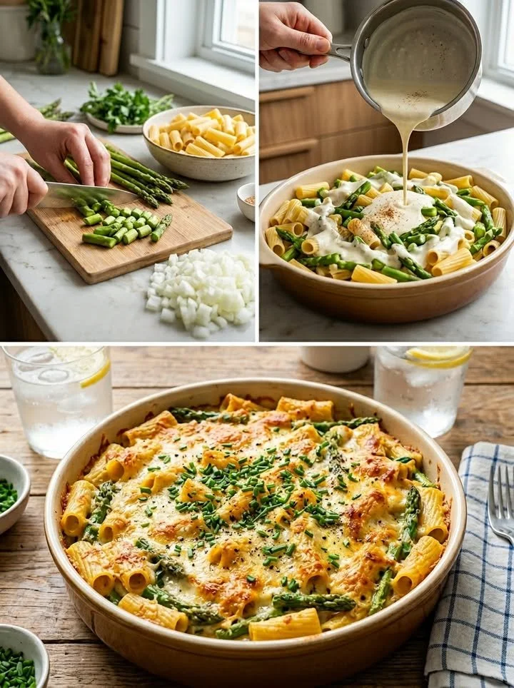 Cremige Spargel-Pasta mit frischem Spargel und cremiger Sauce
