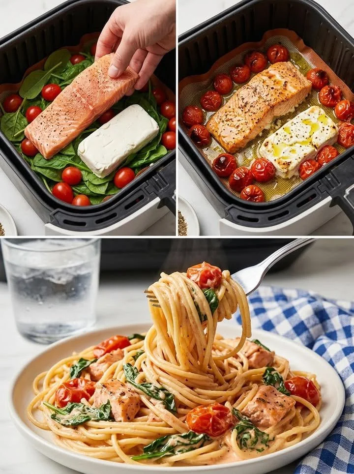 Cremige Tuscan-Lachs-Pasta mit frischen Zutaten und feinem Geschmack.