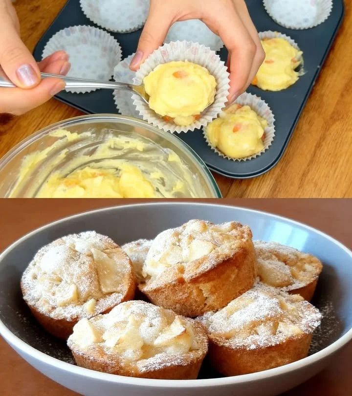 Leckere Muffins in verschiedenen Variationen auf einem Tisch.