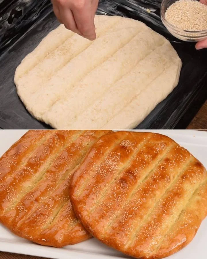 Hausgemachtes Fladenbrot wie vom Bäcker, frisch gebacken und lecker.