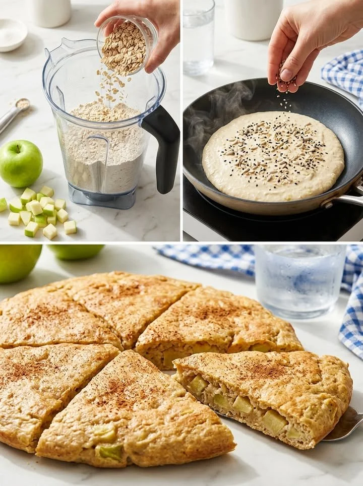 Gesundes Apfel-Fladenbrot mit frischen Äpfeln und gesunden Zutaten