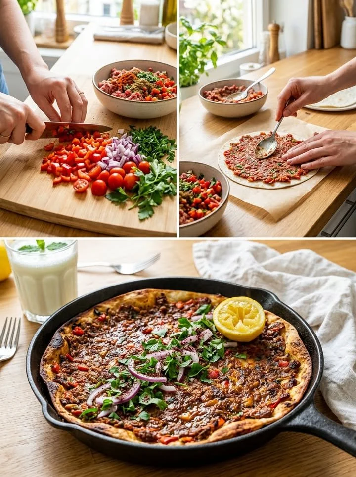Lahmacun – Türkisches Fladenbrot mit würzigem Hackfleischbelag