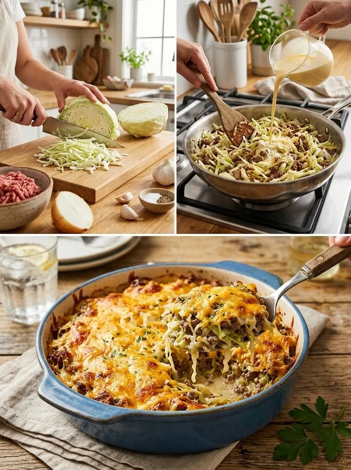 Low-Carb-Krautauflauf mit Hackfleisch, ein leckeres und gesundes Rezept