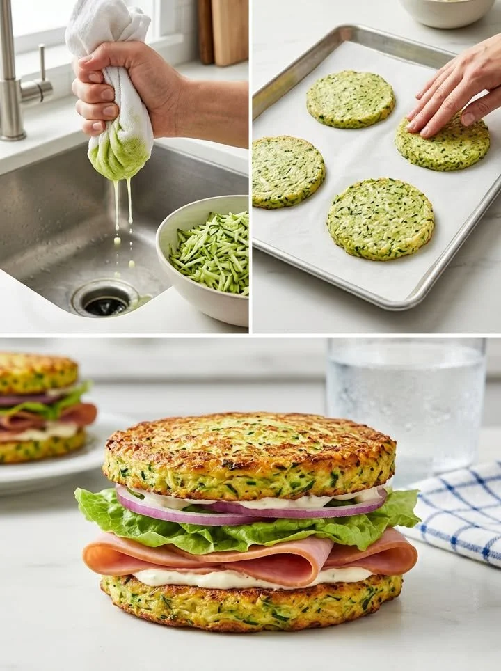 Low-Carb Zucchini-Brötchen frisch aus dem Ofen