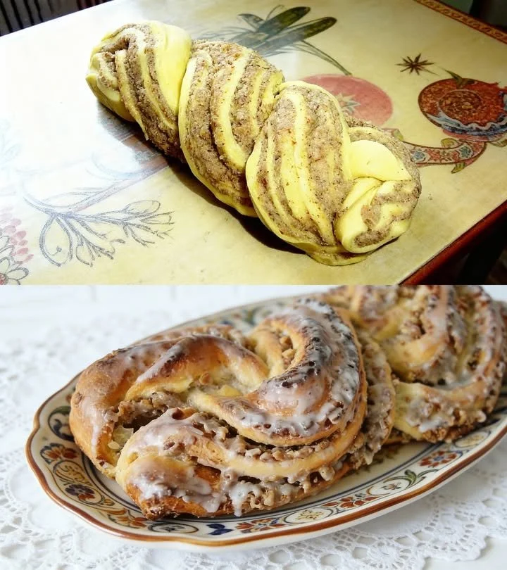 Traditioneller Nusszopf nach Uroma-Art, frisch gebacken und köstlich.