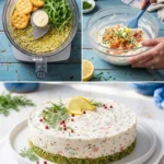 Räucherlachs-Cheesecake mit frischen Kräutern und einem knusprigen Boden