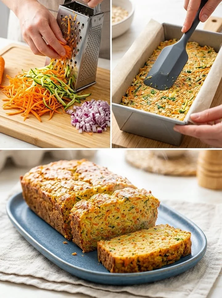 Saftiger Gemüse-Laib aus frischen Zutaten, ideal für eine gesunde Ernährung.