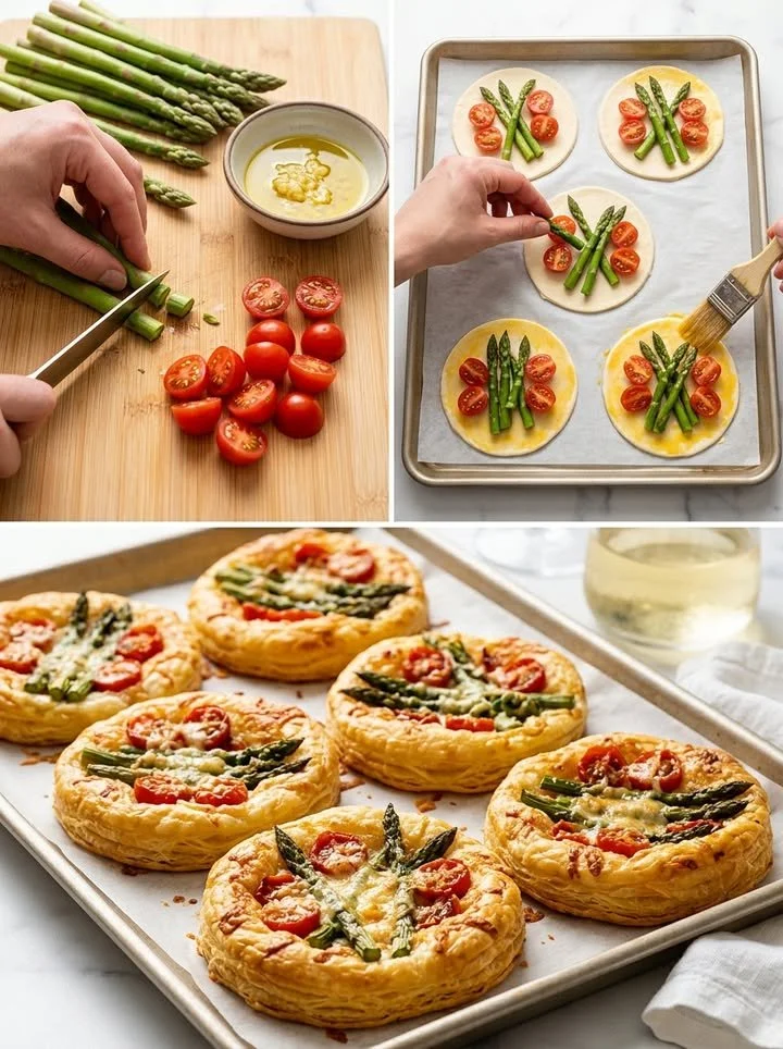 Spargel-Mini-Pizzen mit frischen Zutaten und köstlichem Belag