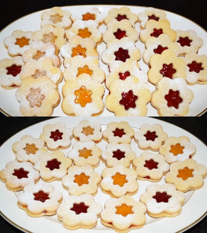 Leckere Spitzbuben Kekse mit Himbeermarmelade