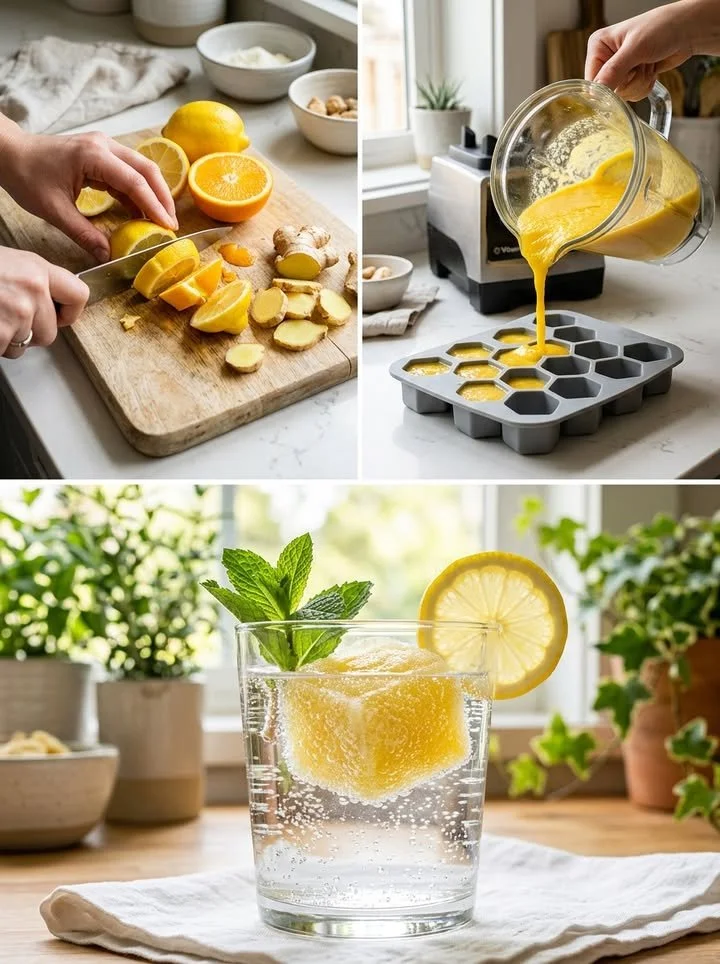 Zitronen-Ingwer-Cubes für gesunde Getränke und Snacks