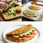 Leckeres Zucchini-Käse-Sandwich auf einem Teller
