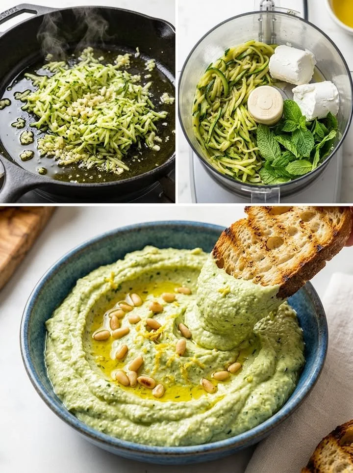 Cremiger Ziegenkäse-Zucchini-Aufstrich für Brot und Snacks