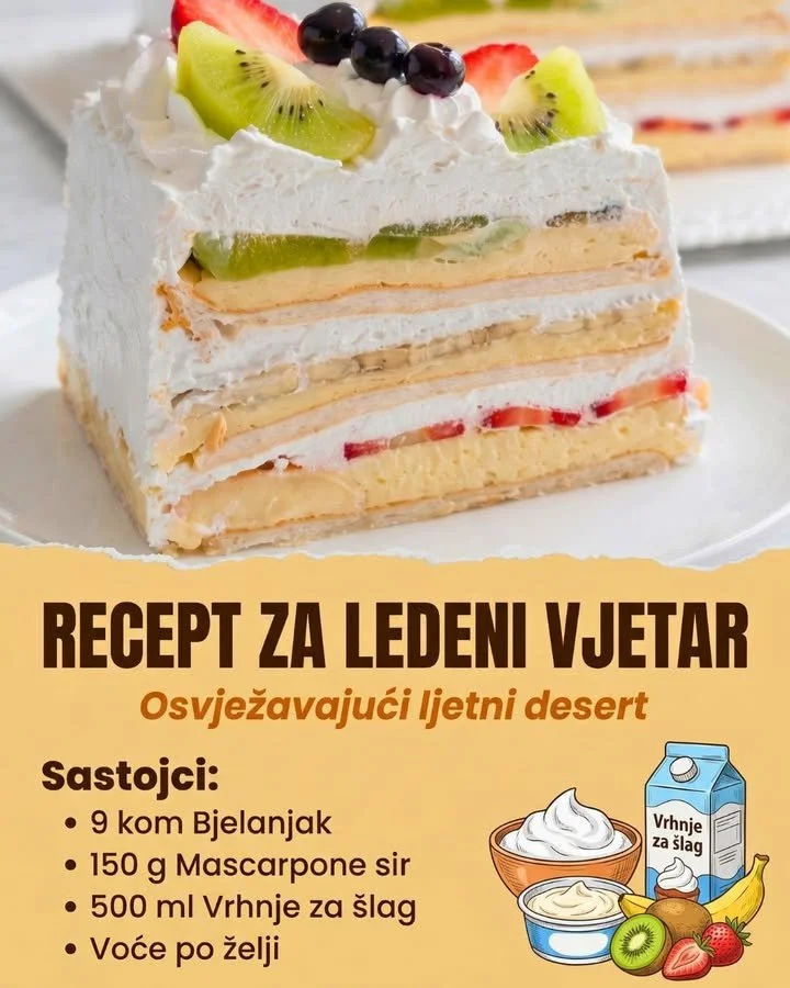 Leichte Baiser-Torte mit Vanillecreme und frischen Früchten von EISWIND