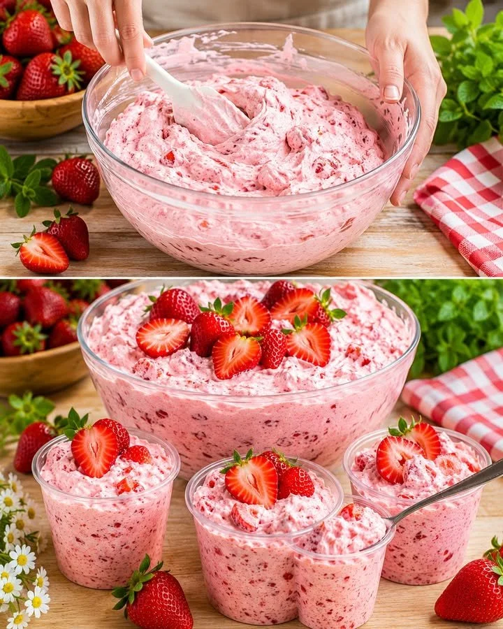 Cremiger Erdbeer Joghurt Traum mit frischen Erdbeeren