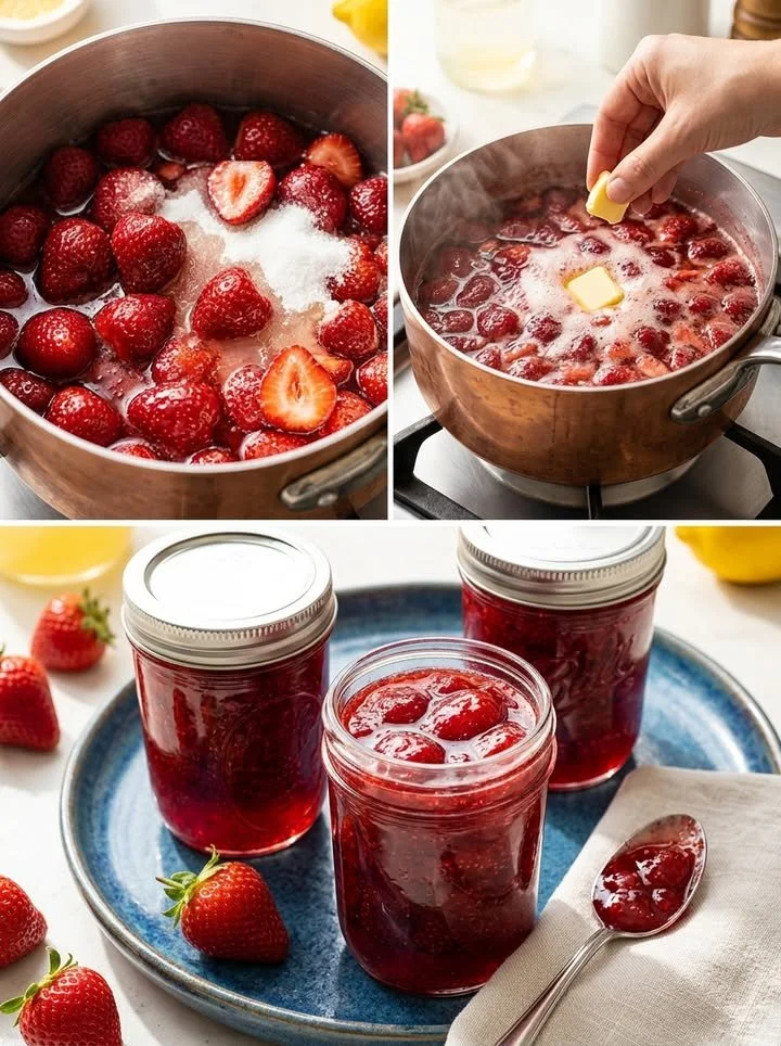 Hausgemachte Erdbeermarmelade nach traditionellem Rezept von Oma