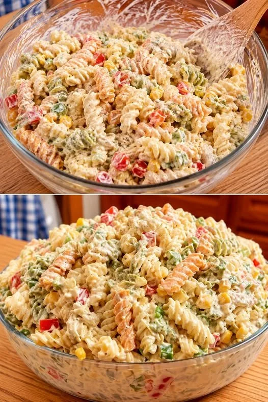 Fantastischer Nudelsalat mit Joghurtsoße für einen erfrischenden Genuss