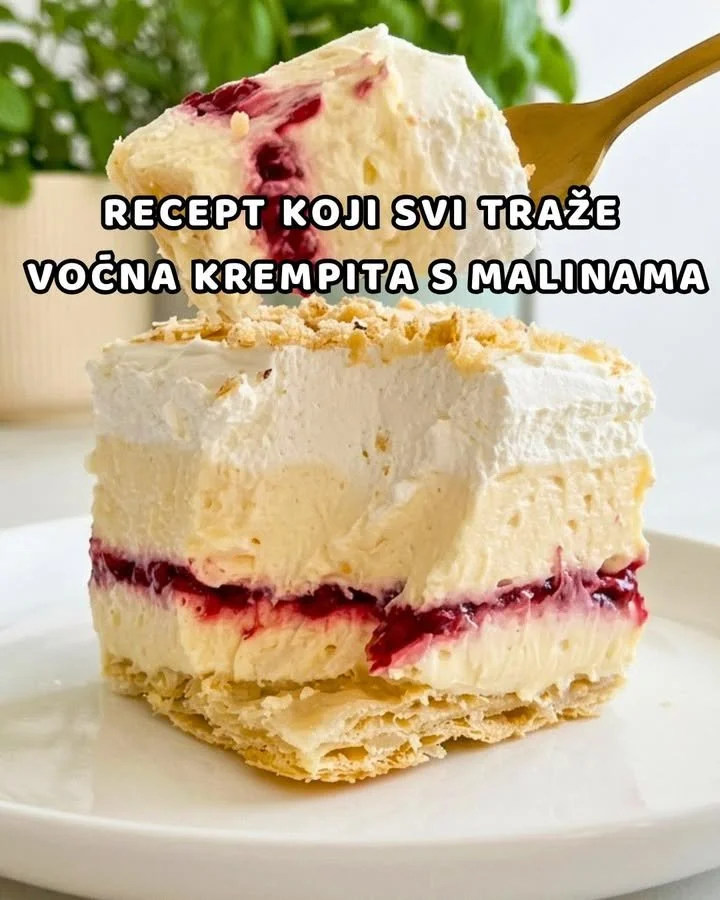 Fruchtige Cremetorte mit Himbeeren auf einem eleganten Teller