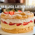 Große Prinzessin Krapfen mit Erdbeeren, köstliches Dessert einfach zubereiten.