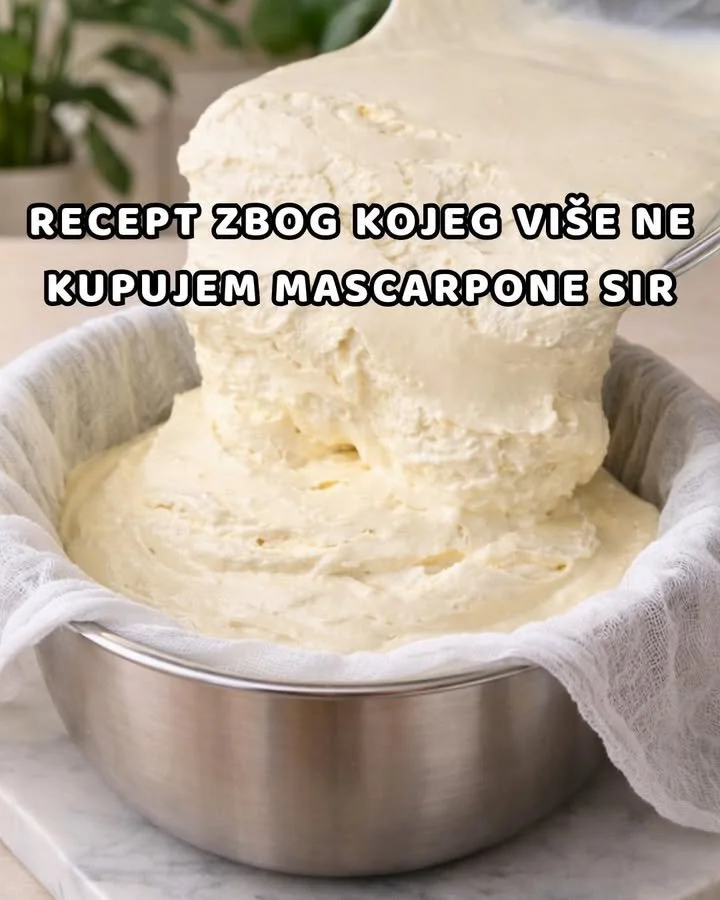 Hausgemachter Mascarpone Käse in einer Schüssel
