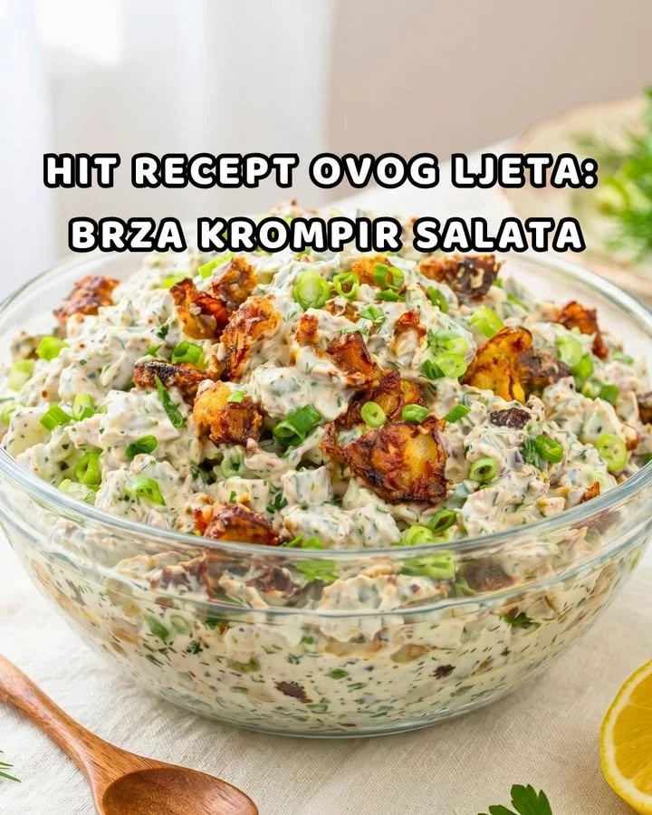 Knuspriger Kartoffelsalat mit frischen Zutaten und delikatem Dressing.
