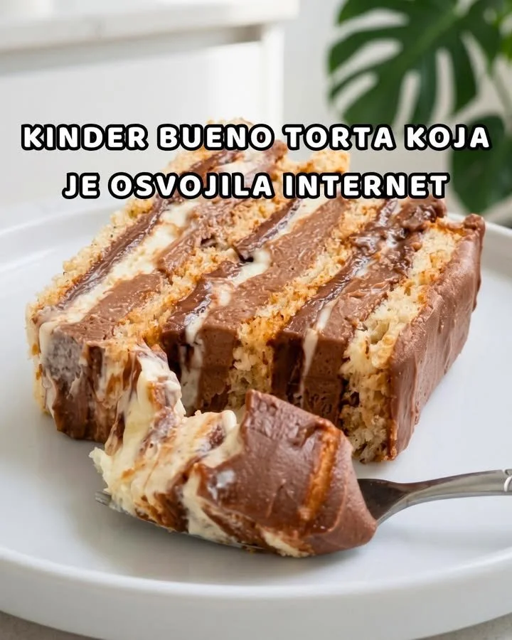 Kremige Kinder Bueno Torte mit Schokoladeschicht und Haselnüssen