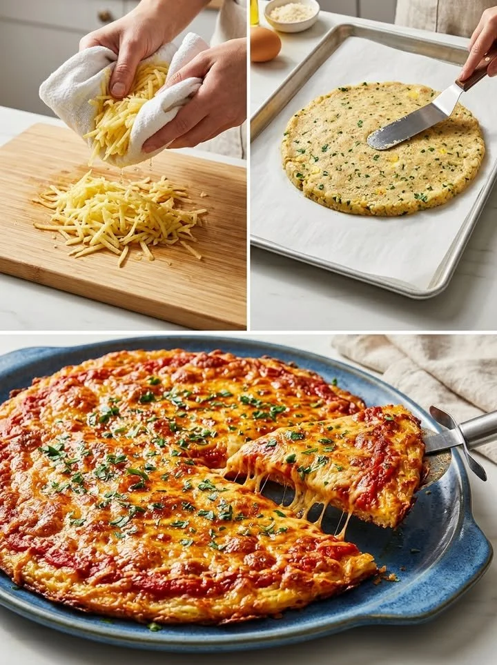 Krosse 20-Minuten Kartoffel-Pizza frisch aus dem Ofen