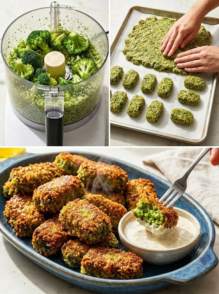 Krosse Brokkoli-Nuggets auf einem Teller - gesunder Snack für jeden Anlass