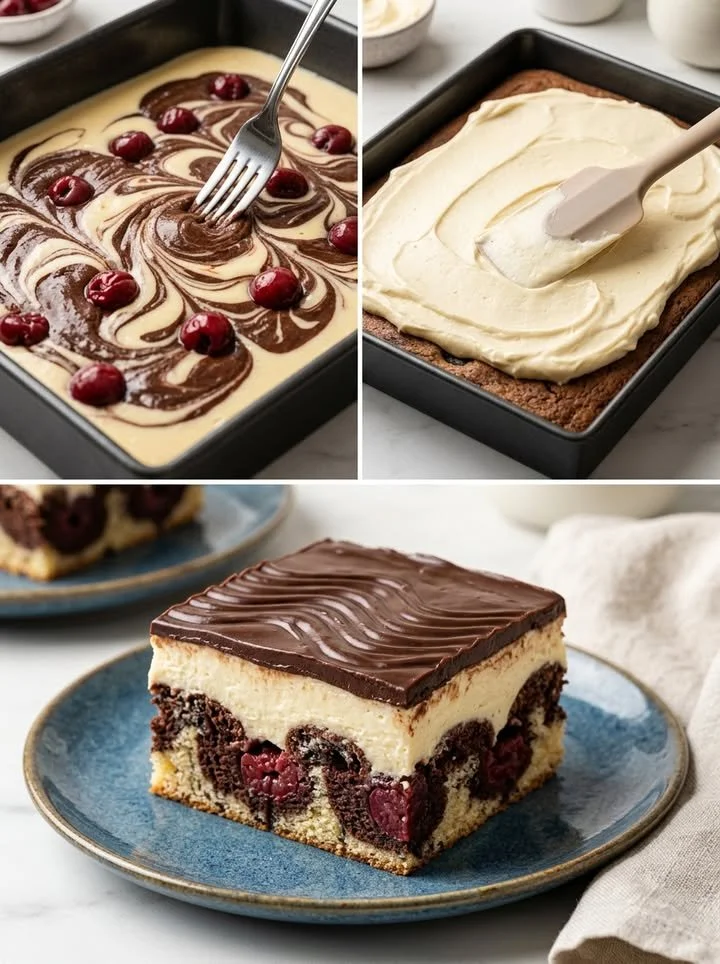 Perfekte Donauwelle: Ein köstlicher Schichtkuchen mit Pudding und Schokolade
