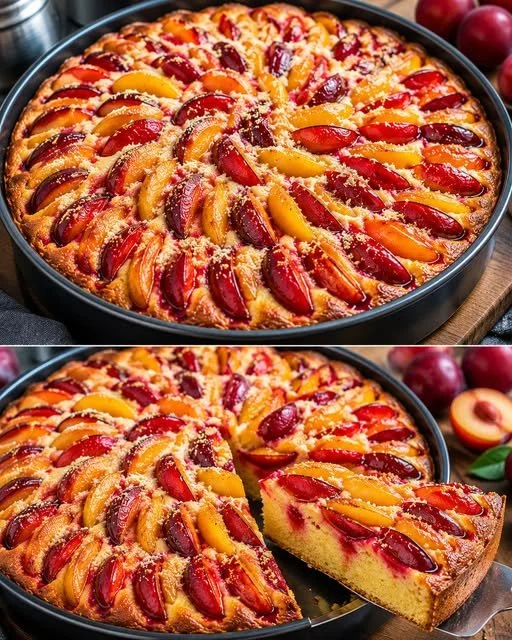 Leckerer Pflaumenkuchen mit frischen Pflaumen und goldbraunem Teig