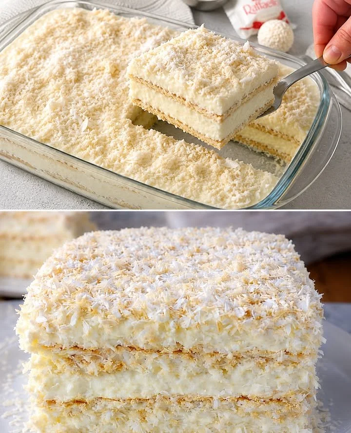 Raffaello Kuchen ohne Backen – ein köstliches, cremiges Dessert