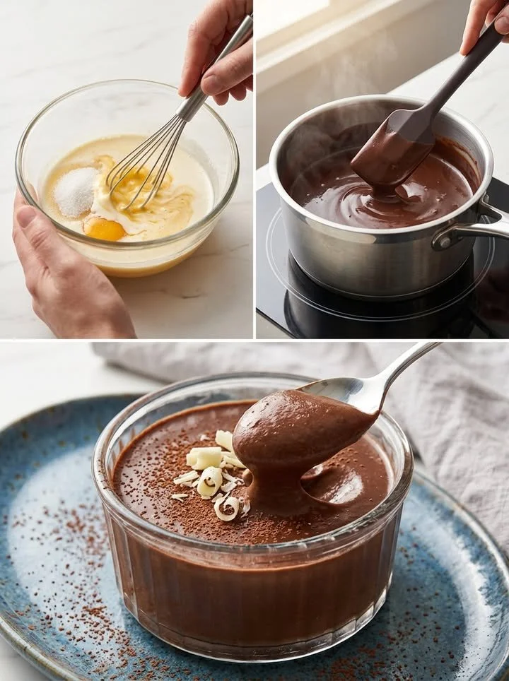 Hausgemachte Schokoladencreme in einer kleinen Schale