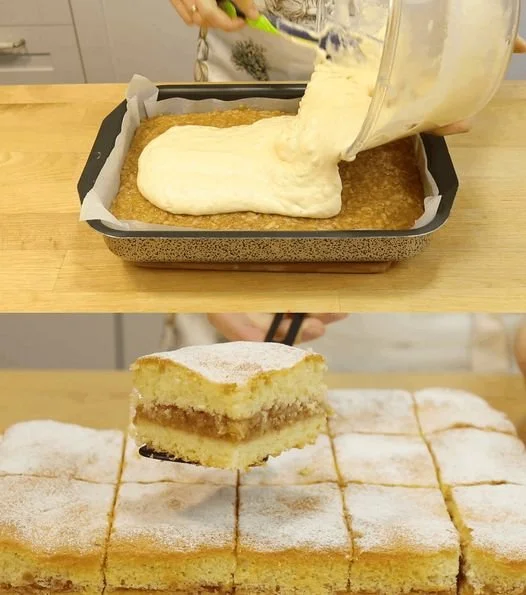 Leckerer Apfelkuchen vom Blech mit frischen Äpfeln und Zimt
