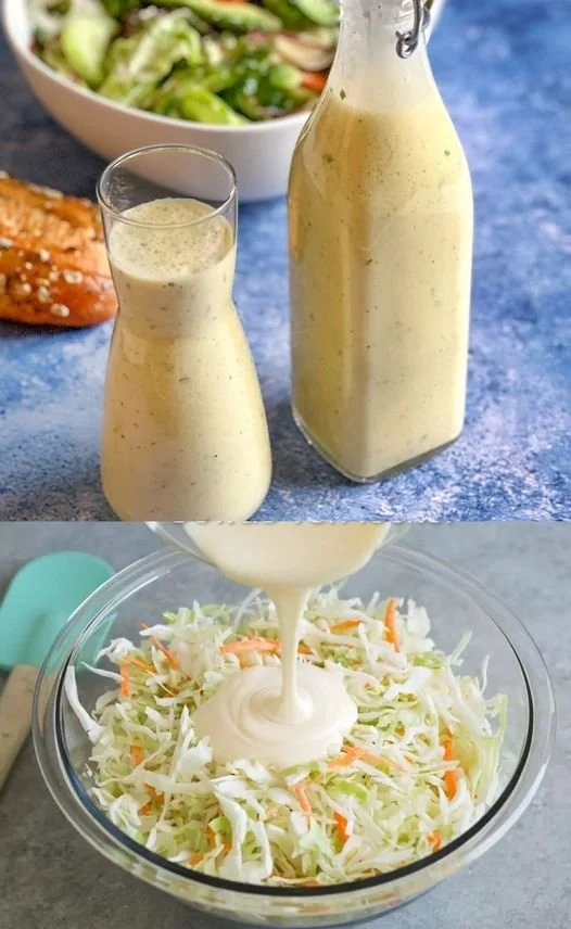Hausgemachte Balsamico Senf Salatsoße für frische Salate