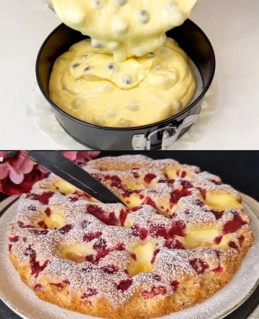Blitz Kirschkuchen mit saftigen Kirschen und zartem Teig