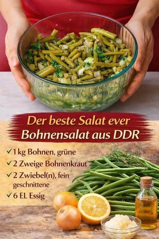 DDR Bohnensalat mit frischen Bohnen und Gemüse